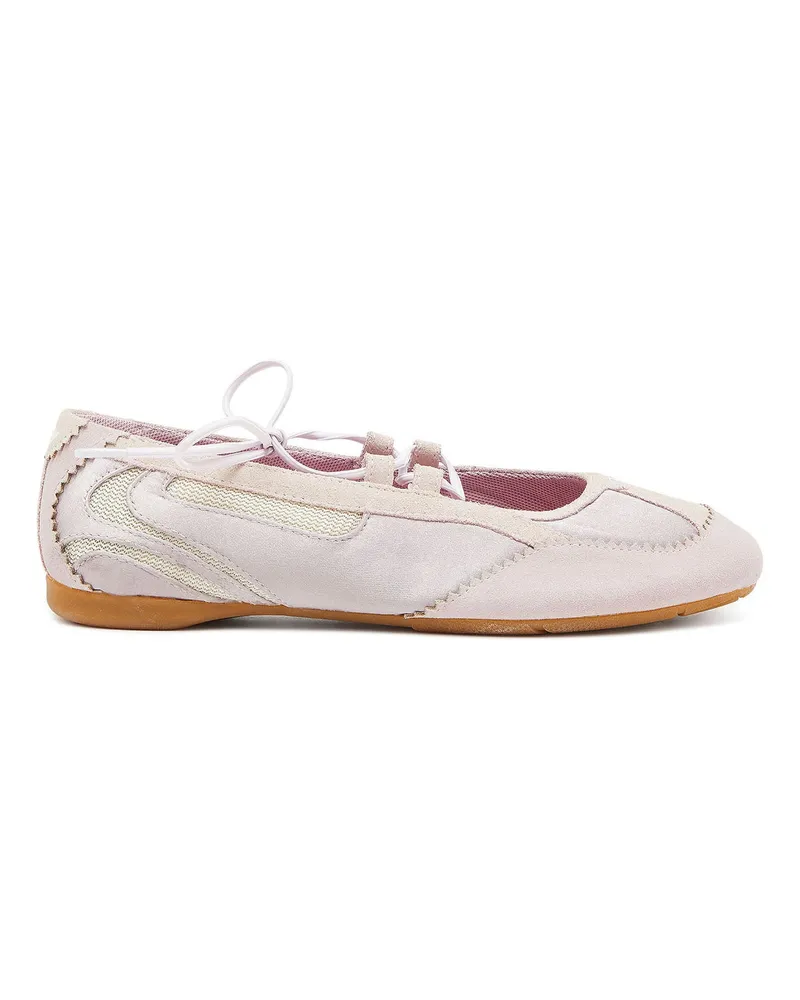 Diesel D-Mile - Ballerinaschnürschuhe aus Leder und Mesh - Flats - Damen - Rosa Rosa
