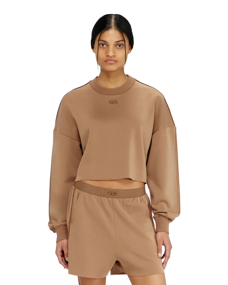 Diesel Crop-Top aus leichtem stretch scuba - Oberteile - Damen - Braun Braun