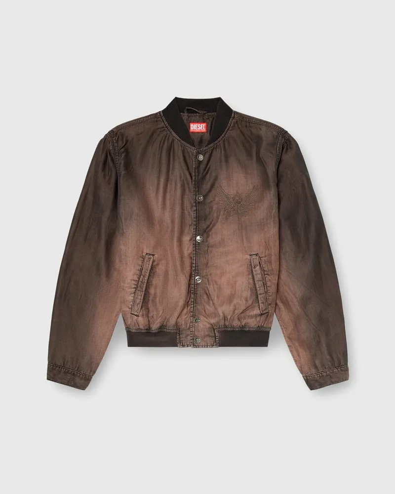 Diesel Bomberjacke aus fließendem, beschichtetem Denim - Denim jacken - Herren - Braun Braun