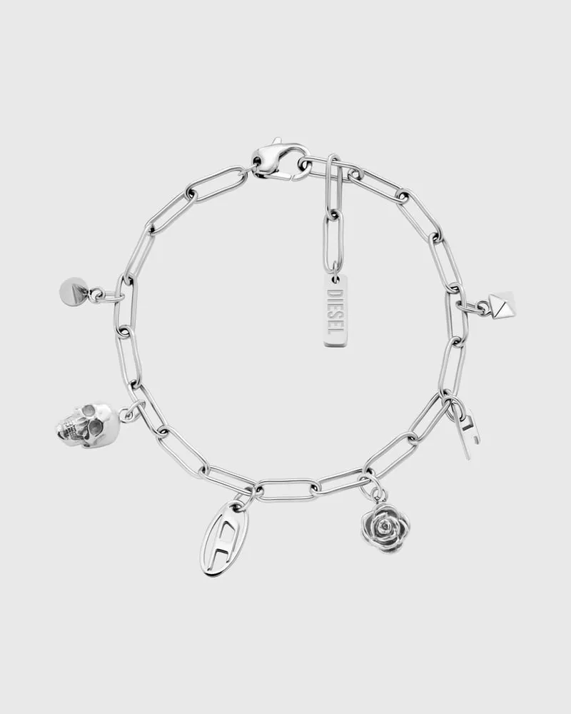 Diesel Charm-Armband aus Edelstahl - Armbänder - Unisex - Silber Silber
