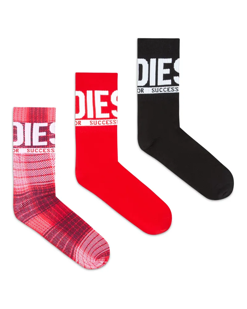 Diesel Dreierpack Baumwollsocken mit Logo - Socken - Herren - Bunt Bunt