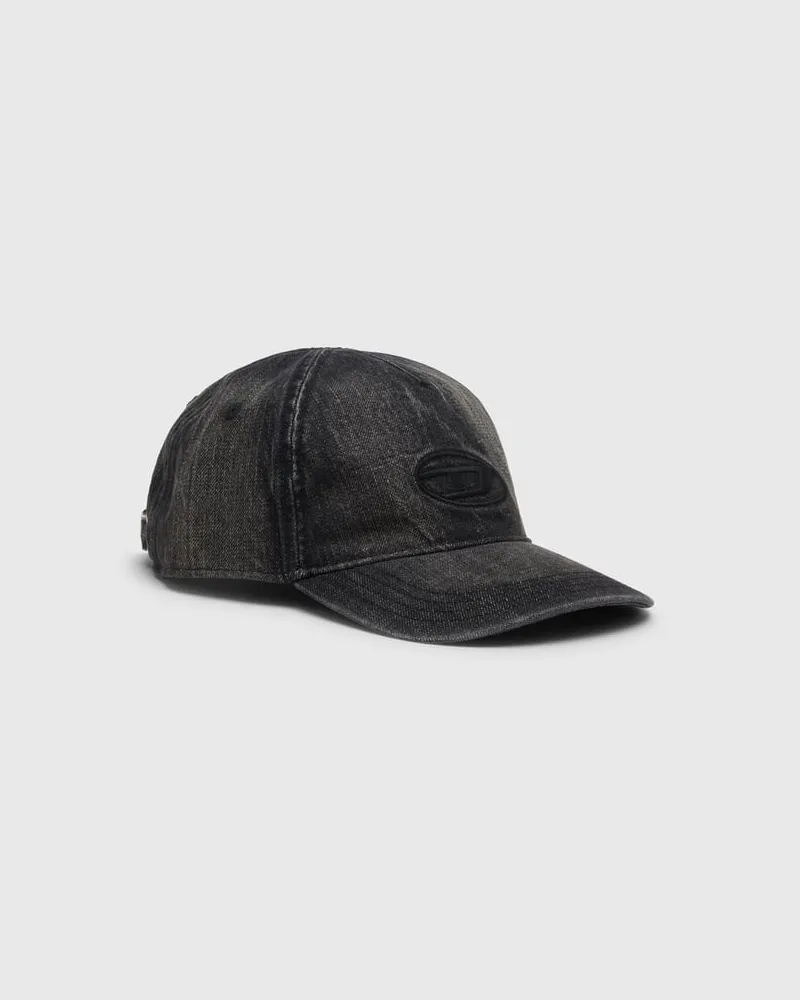 Diesel Denim-Cap mit ausgefransten Details und gesticktem Logo - Hüte - Herren - Schwarz Schwarz