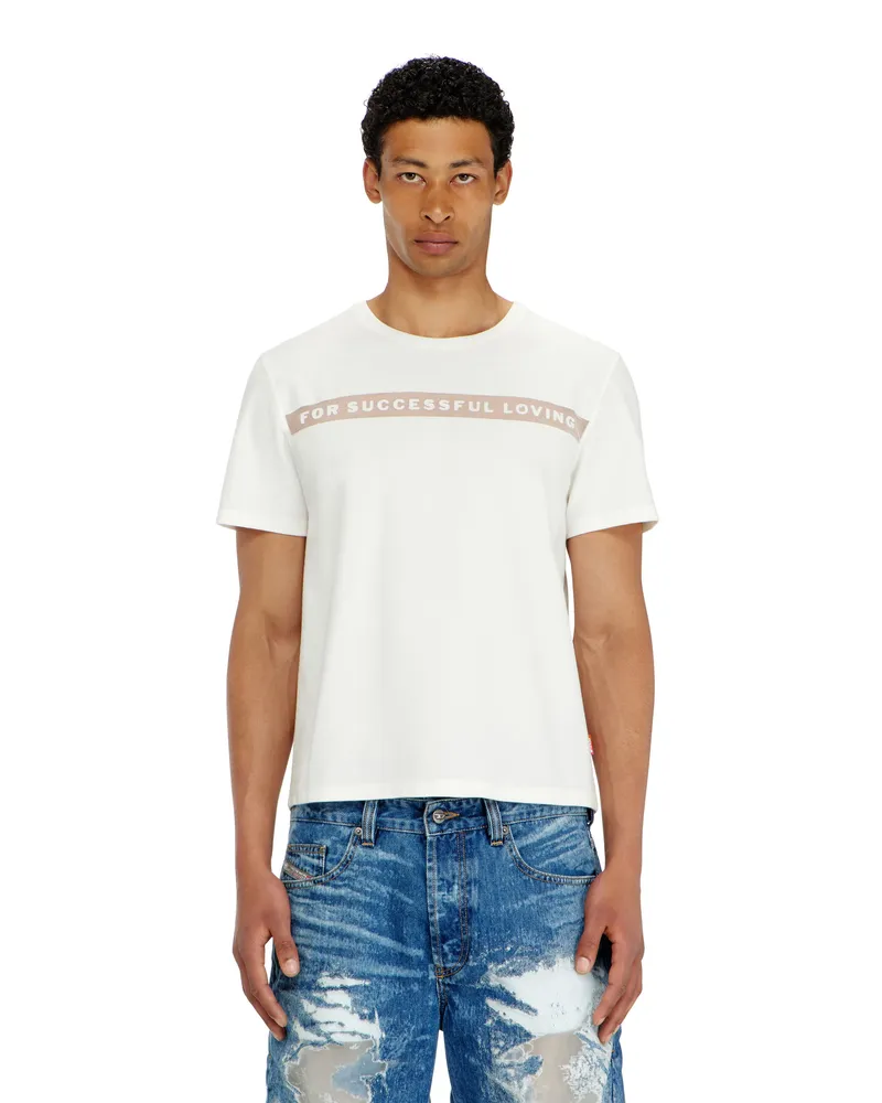 Diesel T-Shirt mit For Successful Loving Logo - T-Shirts - Unisex - Weiss Weiss