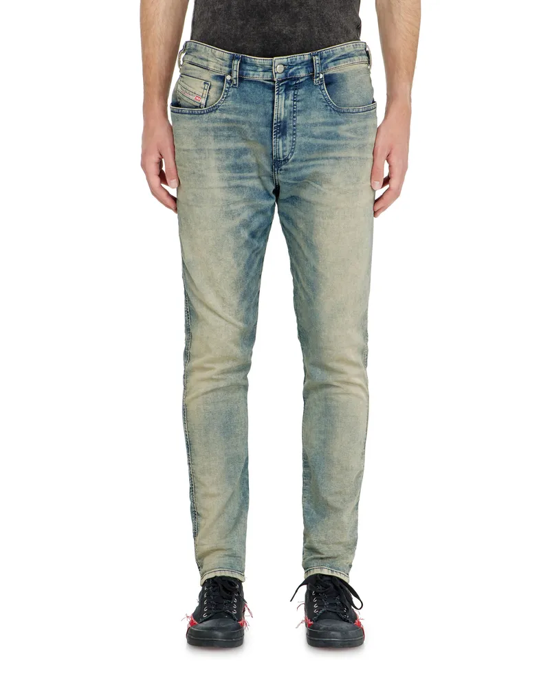 Diesel Slim Regular Waist 2062 D-Strukt Joggjeans, Mittelblau, Reißverschluss Blau