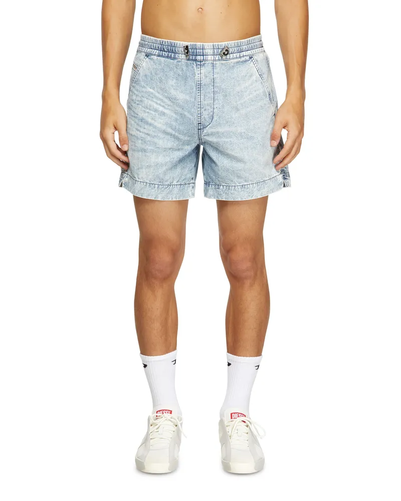 Diesel Shorts aus marmoriertem Denim - Denim Kurze Hose - Unisex - Blau Blau