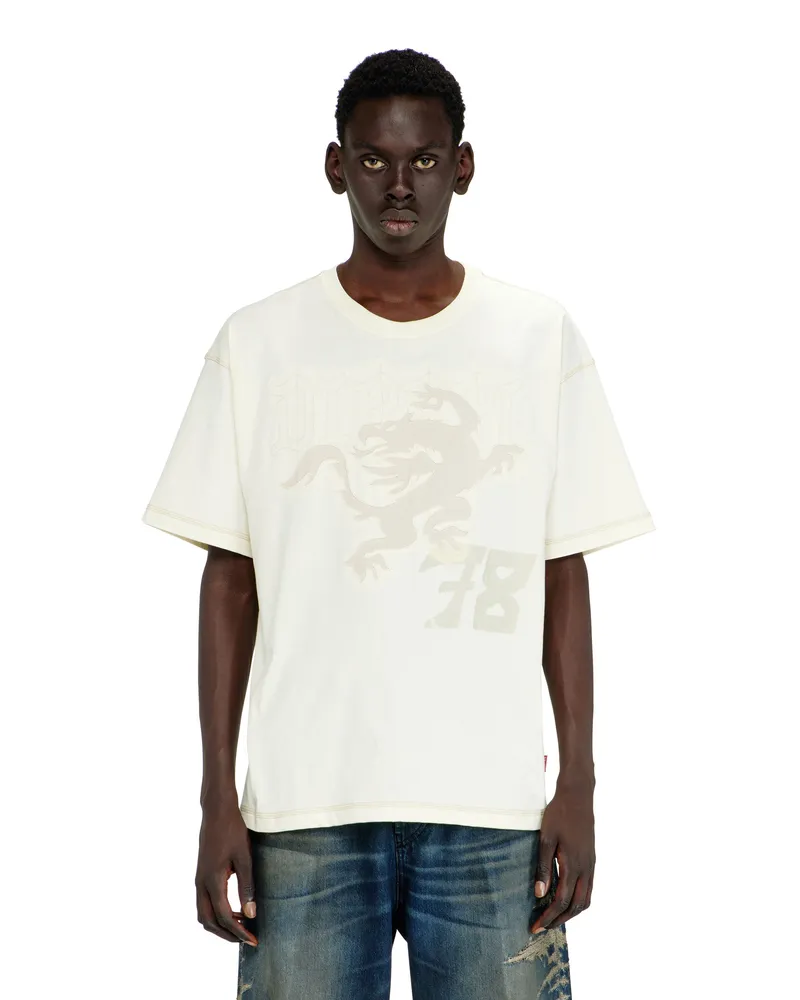 Diesel Lockeres T-Shirt mit Prints und Stickereien - T-Shirts - Herren - Weiss Weiss