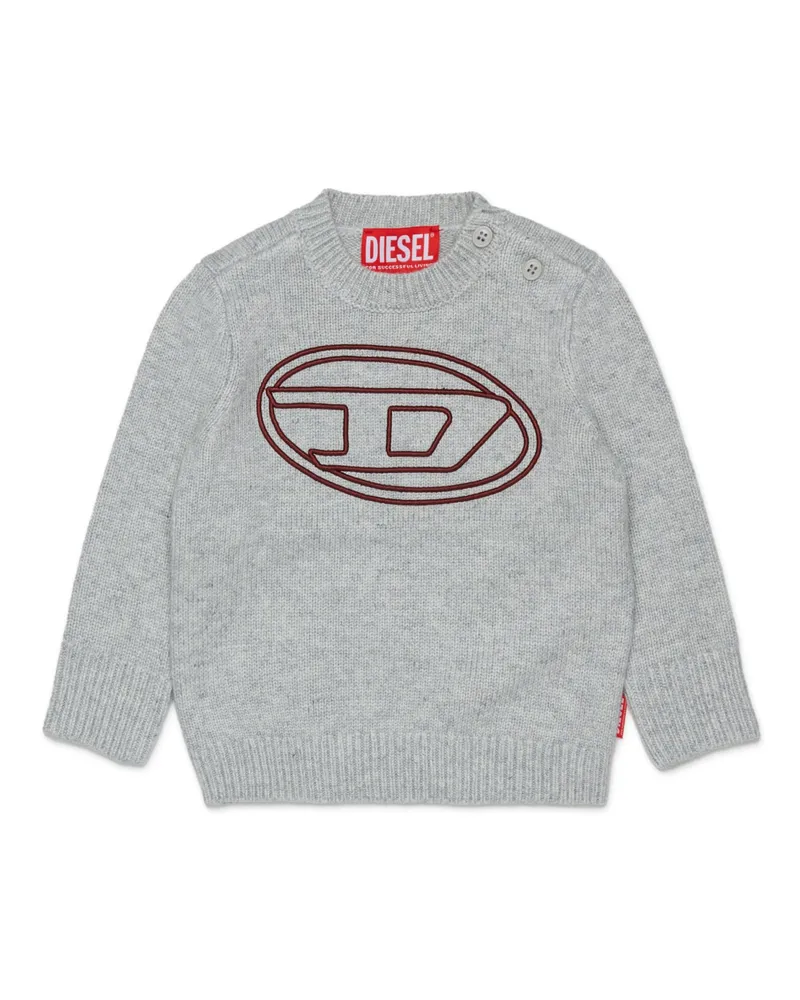 Diesel Pullover mit Kaschmiranteil und großem Oval D - Strickwaren - Herren - Grau Grau