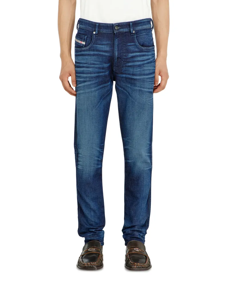 Diesel Slim Regular Waist 2062 D-Strukt Joggjeans, Dunkelblau, Reißverschluss Blau