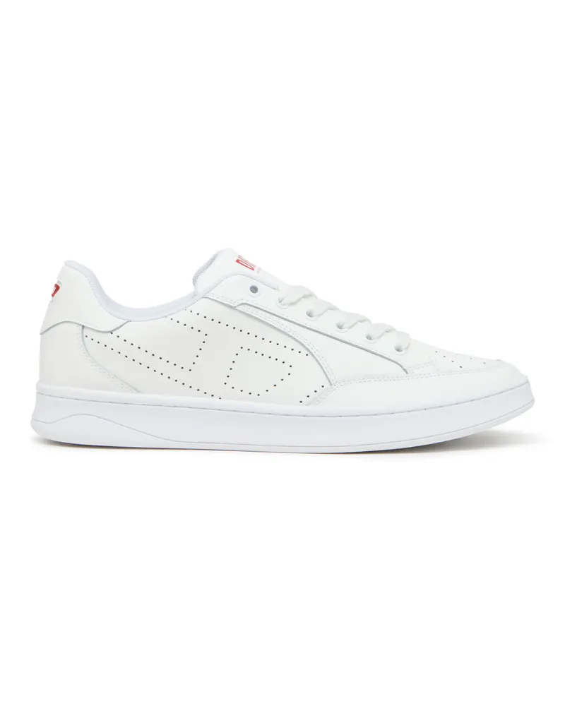 Diesel S-Dakota-Sneakers aus Leder mit perforiertem Logo - Sneakers - Damen - Weiss Weiss