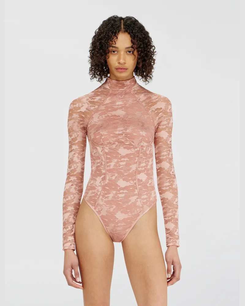 Diesel Body aus Nylonspitze mit offenem Rücken - Bodys - Damen - Rosa Rosa