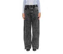 Sweatpants mit Denim-Effekt - Hosen - Damen - Grau