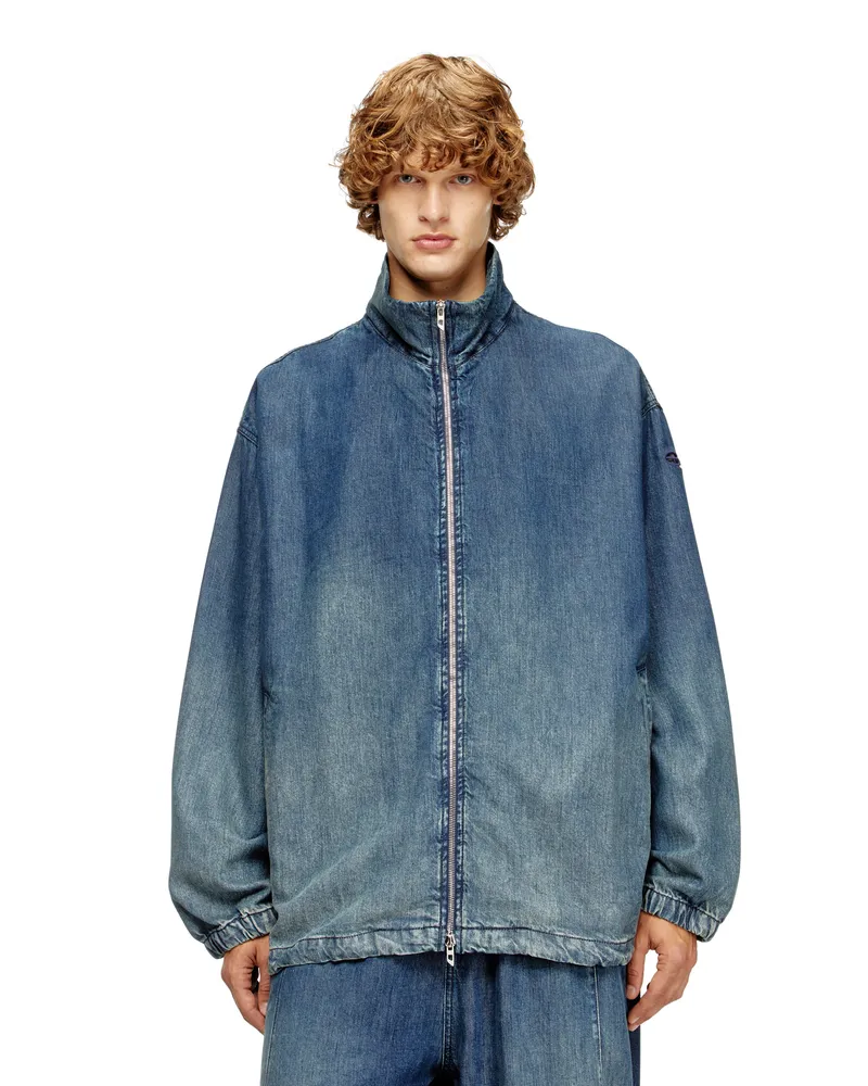 Diesel Jacke mit Reißverschluss aus fließendem Denim - Denim jacken - Herren - Blau Blau