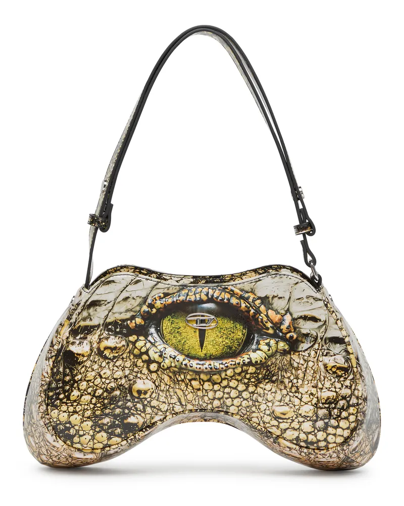 Diesel Play-Glänzende Schultertasche - Schultertaschen - Damen - Gelb Gelb