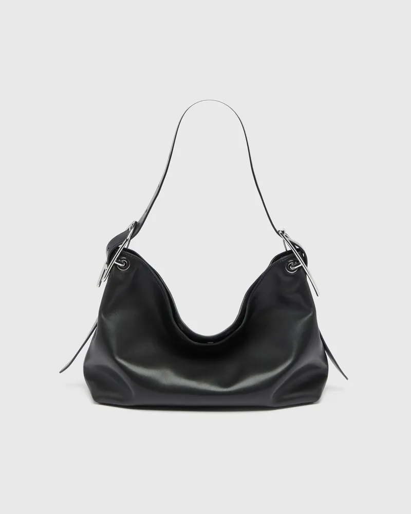 Diesel D-Line-Leder-Schultertasche - Schultertaschen - Damen - Schwarz Schwarz