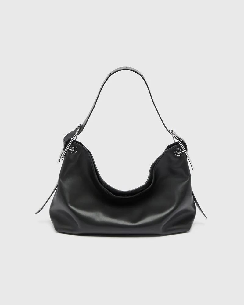 Diesel D-Line-Leder-Schultertasche - Schultertaschen - Damen - Schwarz Schwarz