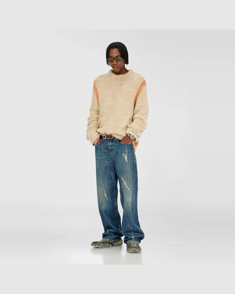 Diesel Alpaca-Mix Pullover mit spraygefärbten Nähten - Strickwaren - Herren - Braun Braun