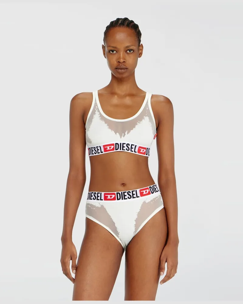 Diesel Bralette mit transparentem Devoré-Effekt - BHs - Damen - Weiss Weiss