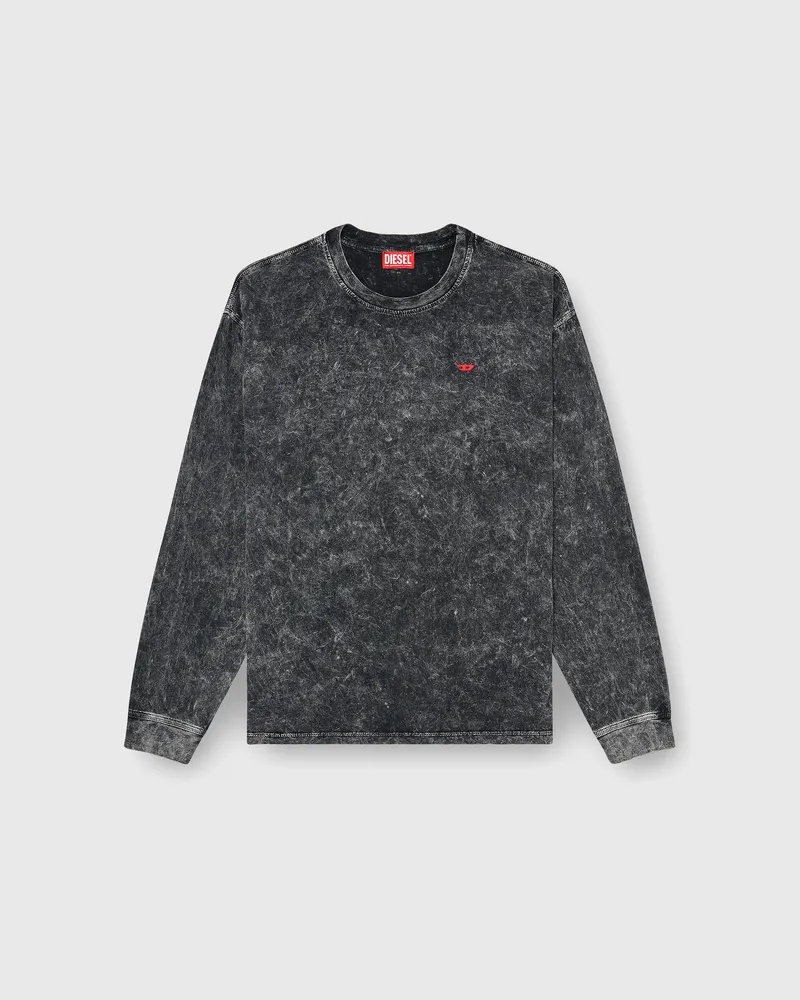 Diesel Langarmshirt mit behandelten Effekt - T-Shirts - Herren - Grau Grau