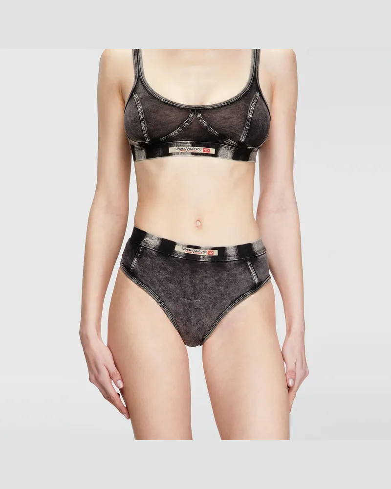 Diesel Hipster Briefs aus Jersey in Denim-Optik - Panties - Damen - Schwarz Schwarz