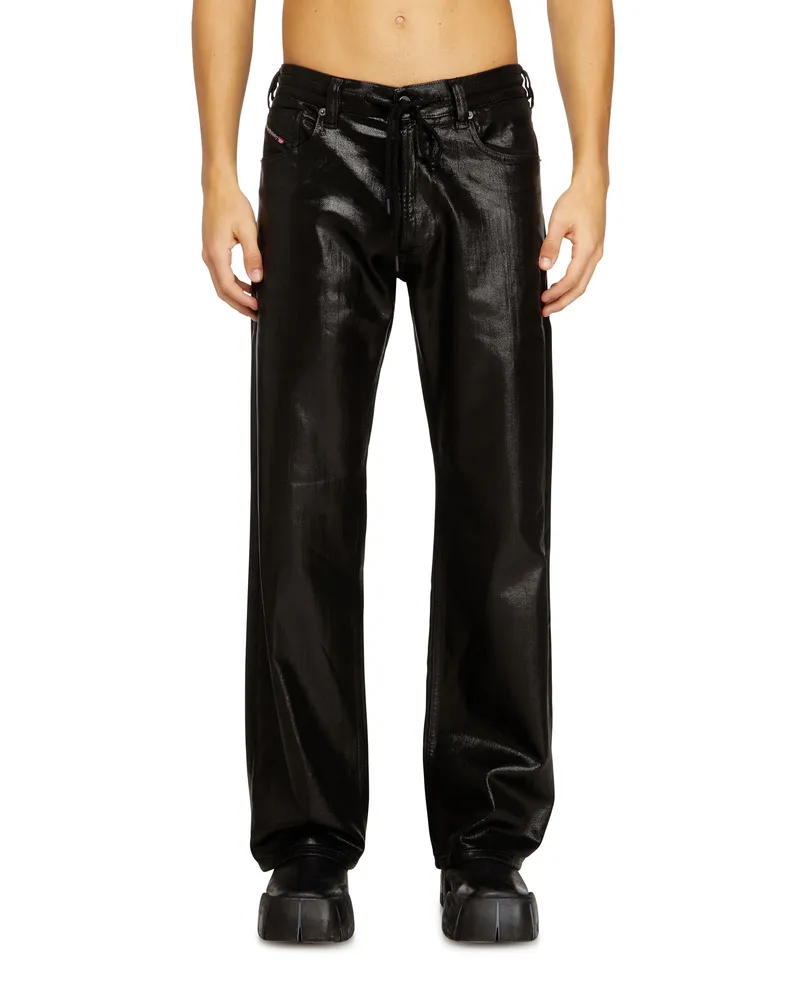 Diesel Relaxed Regular Waist 2080 D-Reel Joggjeans, Schwarz/Dunkelgrau, Reißverschluss Schwarz