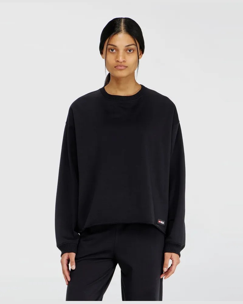 Diesel Aufgerautes Sweatshirt mit offener Kante - Oberteile - Damen - Schwarz Schwarz