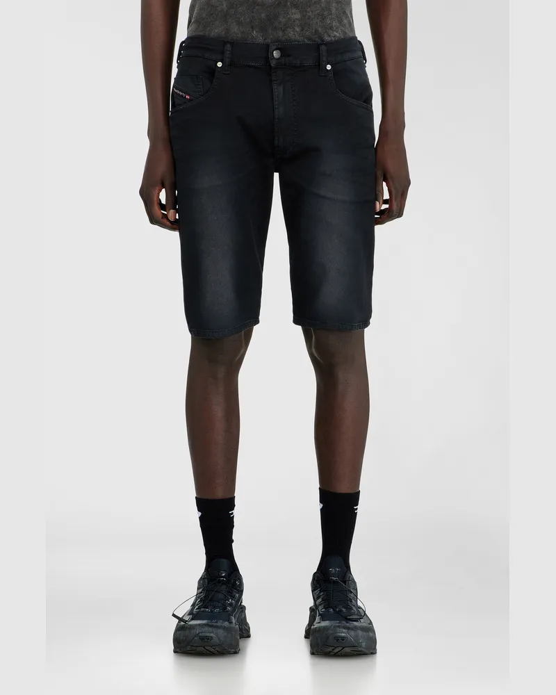 Diesel Slim shorts aus farbigem denim - Denim Kurze Hose - Herren - Schwarz Schwarz