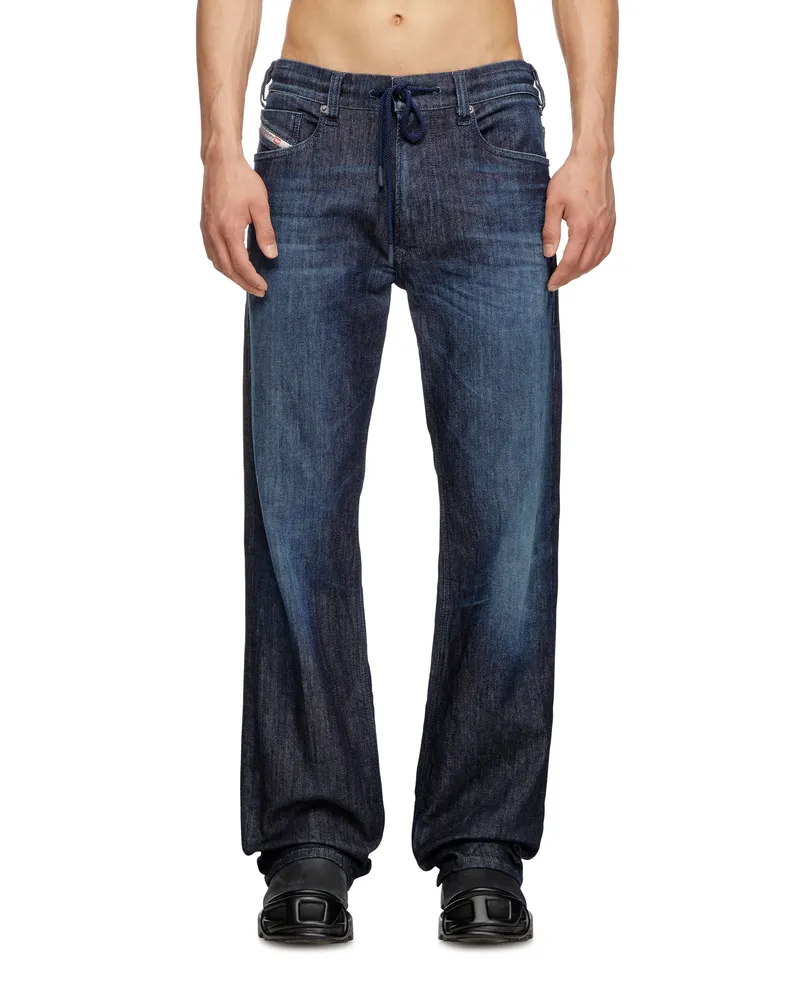 Diesel Relaxed Regular Waist 2080 D-Reel Joggjeans, Dunkelblau, Reißverschluss Blau