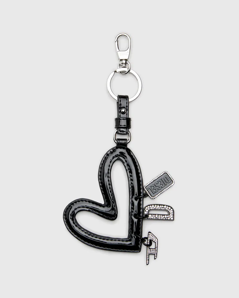 Diesel Herzförmiger Anhänger mit glänzendem Finish - Charms und Schlüsselanhänger - Damen - Schwarz Schwarz