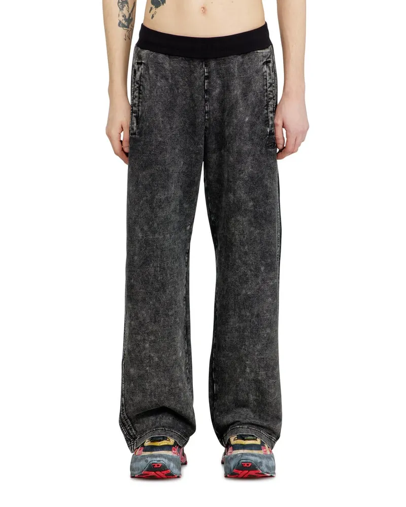 Diesel Sweathose im Denim-Look mit Seitenstreifen - Hosen - Herren - Schwarz Schwarz