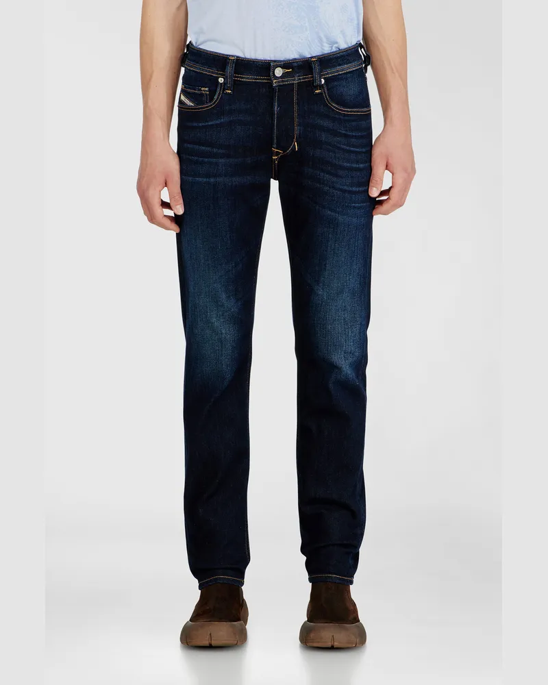 Diesel Regular Jeans Low Waist 1986 Larkee-Beex, Dunkelblau, Knopfverschluss Blau
