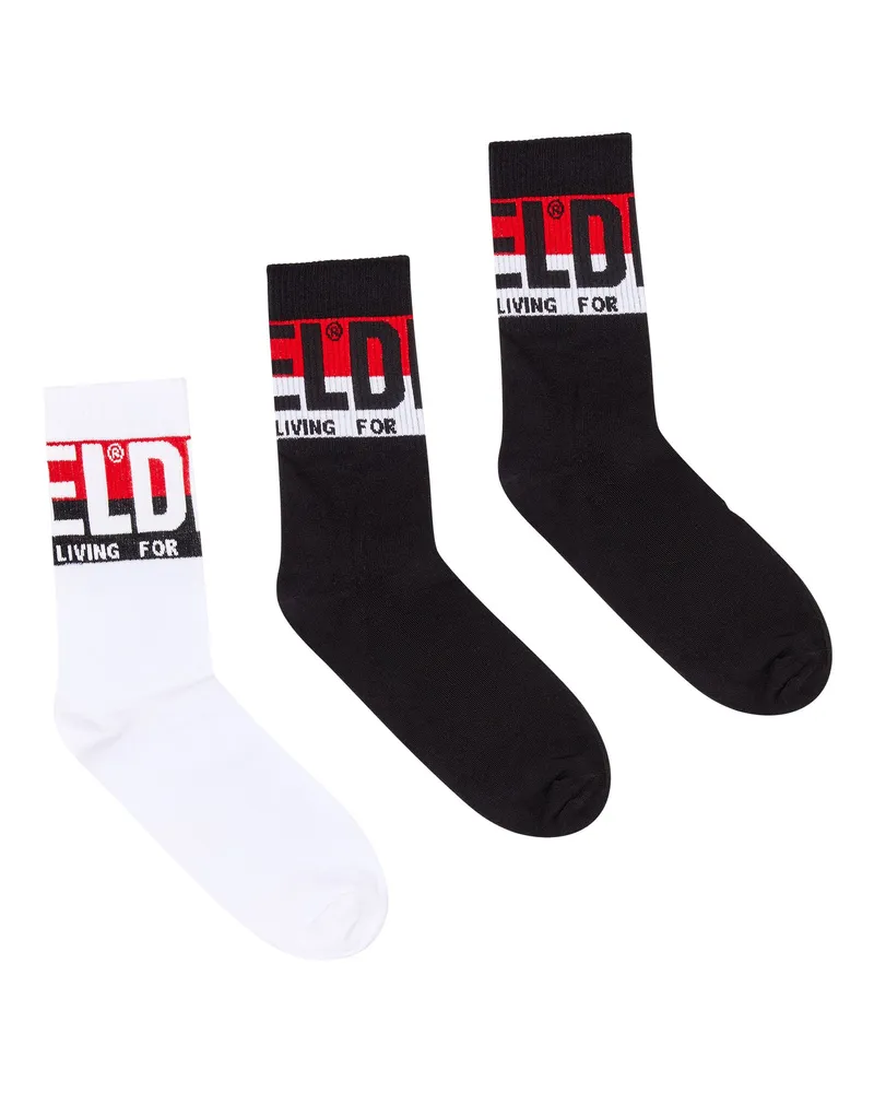 Diesel Socken im Dreierpack mit Logo-Bündchen - Socken - Herren - Bunt Bunt