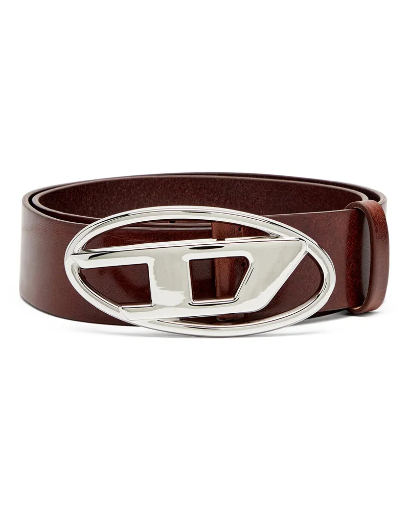 Diesel 3.9cm Gürtel mit glänzender Oval D-Schnalle - Gürtel - Damen - Braun Braun