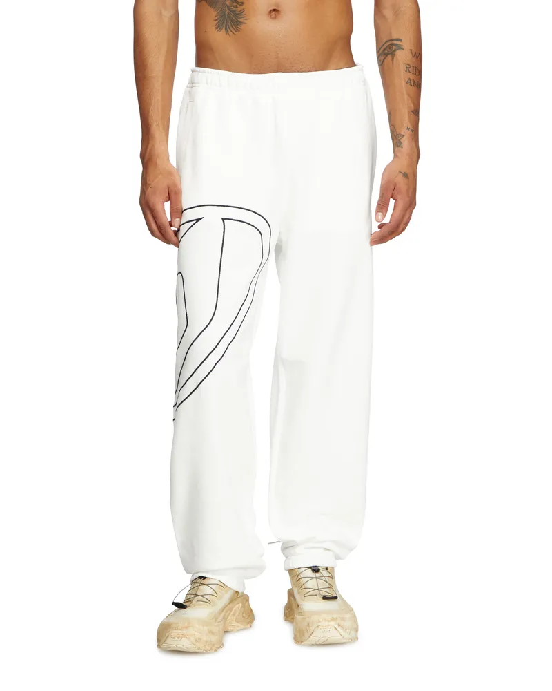 Diesel Trackhose mit großem Oval D - Hosen - Herren - Weiss Weiss