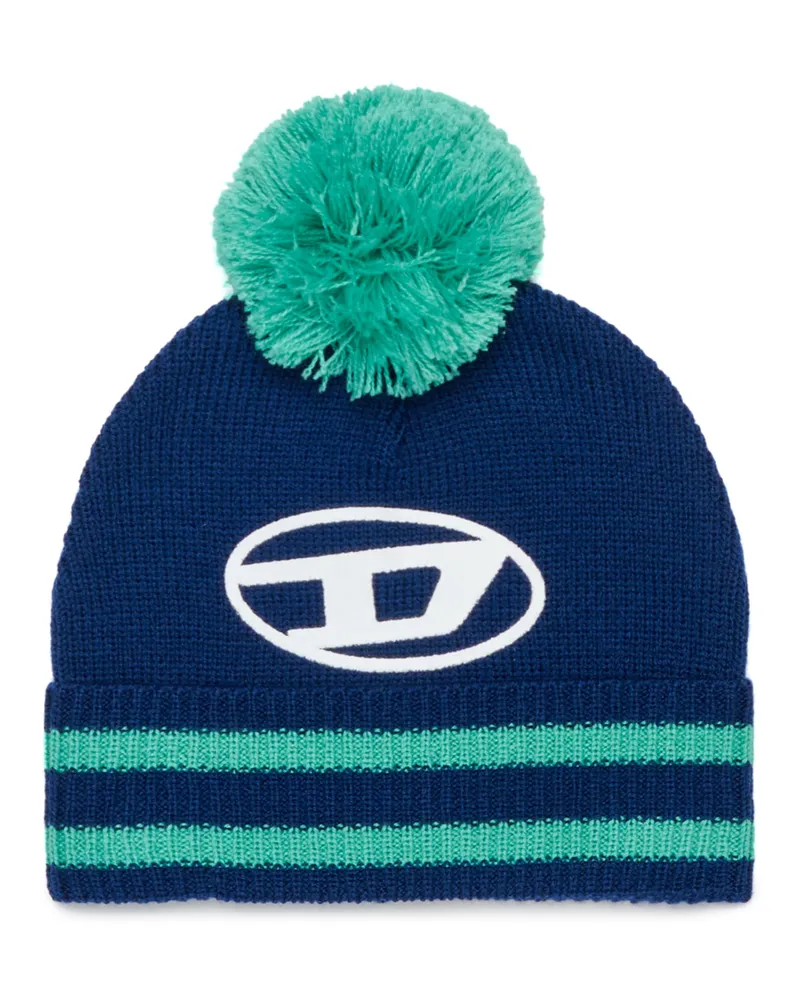 Diesel Gestreifte Bommelmütze aus Wollmischung - Weitere Accessoires - Unisex - Bunt Bunt