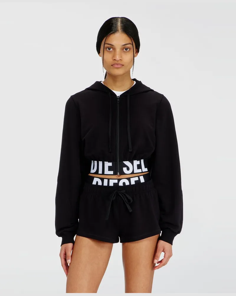 Diesel Cropped Hoodie mit Logo-Band - Oberteile - Damen - Schwarz Schwarz