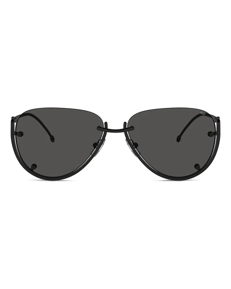 Diesel Brille in Pilotenform - Sonnenbrille - Unisex - Schwarz Schwarz