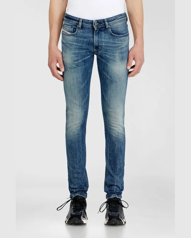 Diesel Skinny Jeans Low Waist 1979 Sleenker, Mittelblau, Reißverschluss Blau