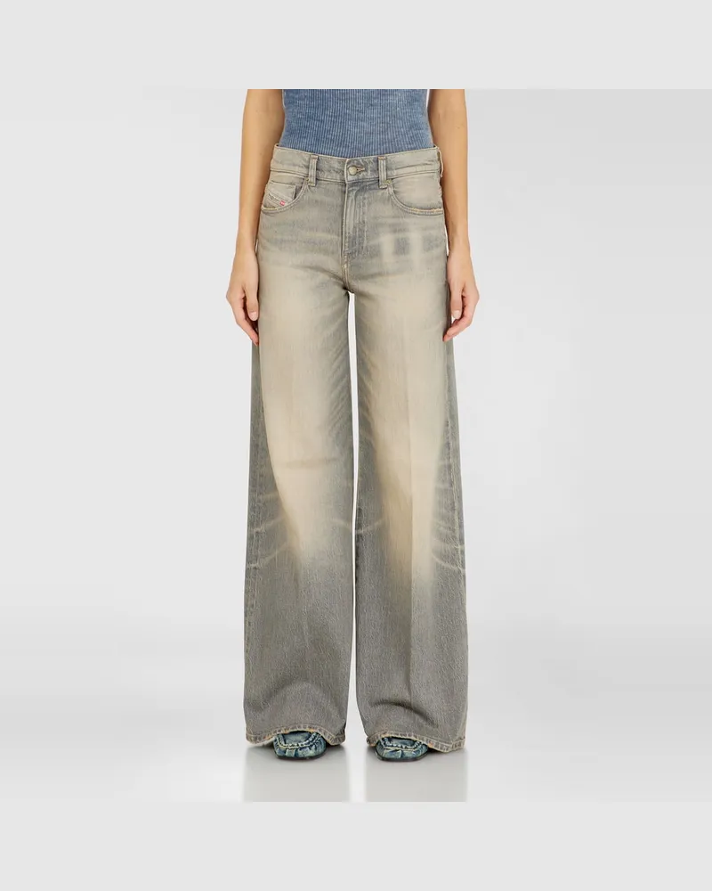 Diesel Flare Jeans Regular Waist 1978 D-Akemi, Farbig, Reißverschluss Grau
