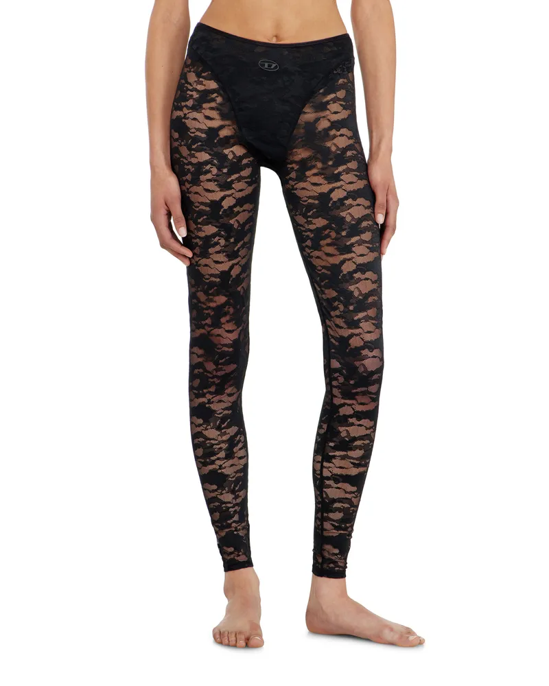 Diesel Leggings aus Nylon mit camouflage-Spitze - Hosen - Damen - Schwarz Schwarz