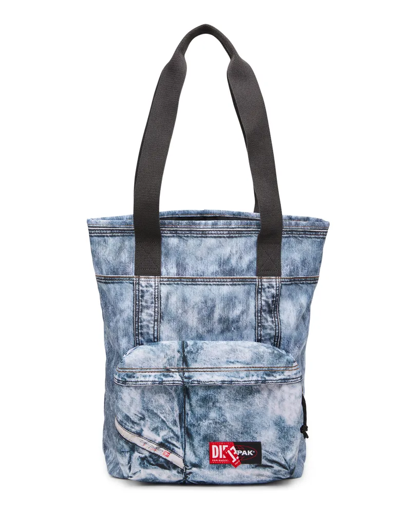 Diesel Tragetasche aus Trompe l'ail-Denim - Schultertaschen - Unisex - Blau Blau