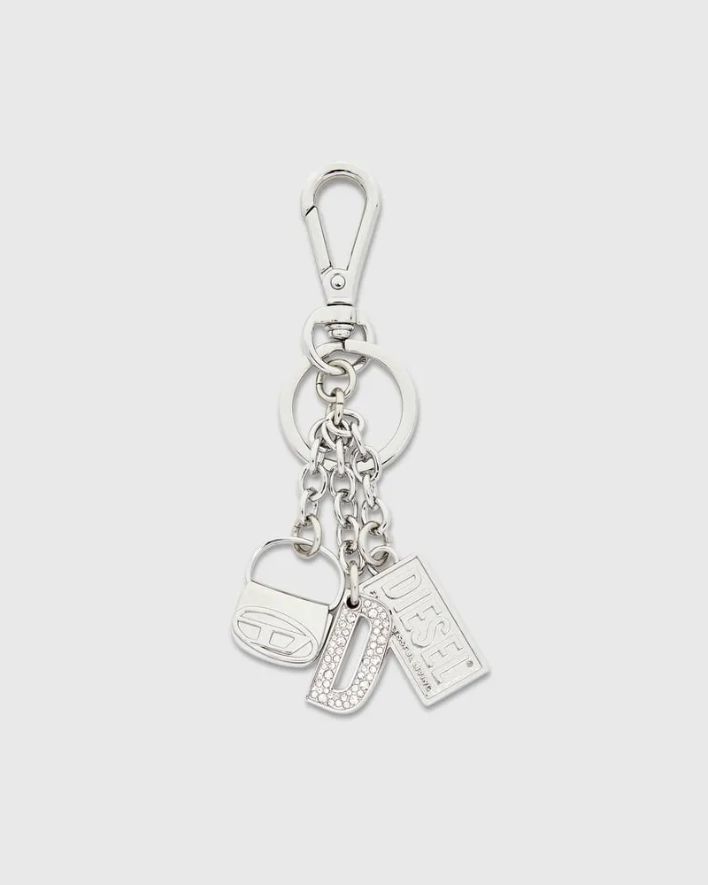 Diesel Schlüsselring aus Metall mit Logo-Charms - Charms und Schlüsselanhänger - Damen - Silber Silber