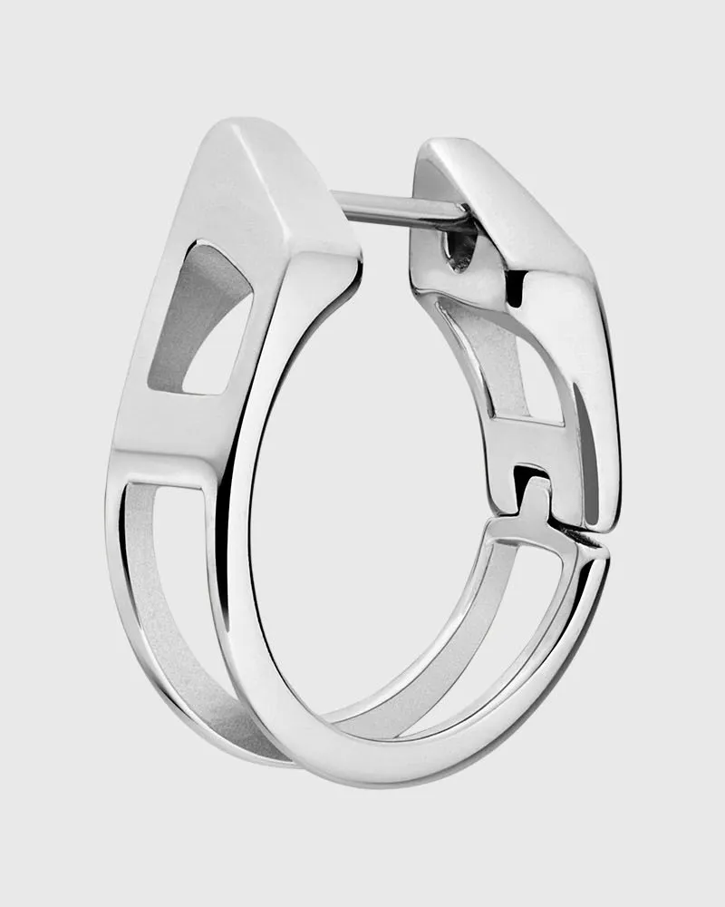Diesel Edelstahl-Creolen - Ohrringe - Unisex - Silber Silber