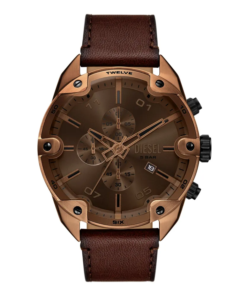 Diesel Spiked braune Lederuhr - Uhren - Herren - Braun Braun