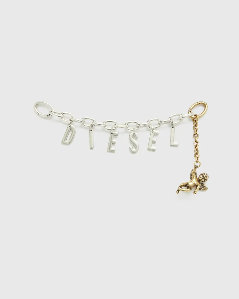 Diesel Metallbuchstaben-Anhänger mit Engelmotiv - Charms und Schlüsselanhänger - Damen - Silber Silber