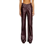 Burgunderrote Hose aus beschichtetem Stoff - Hosen - Damen - Rot