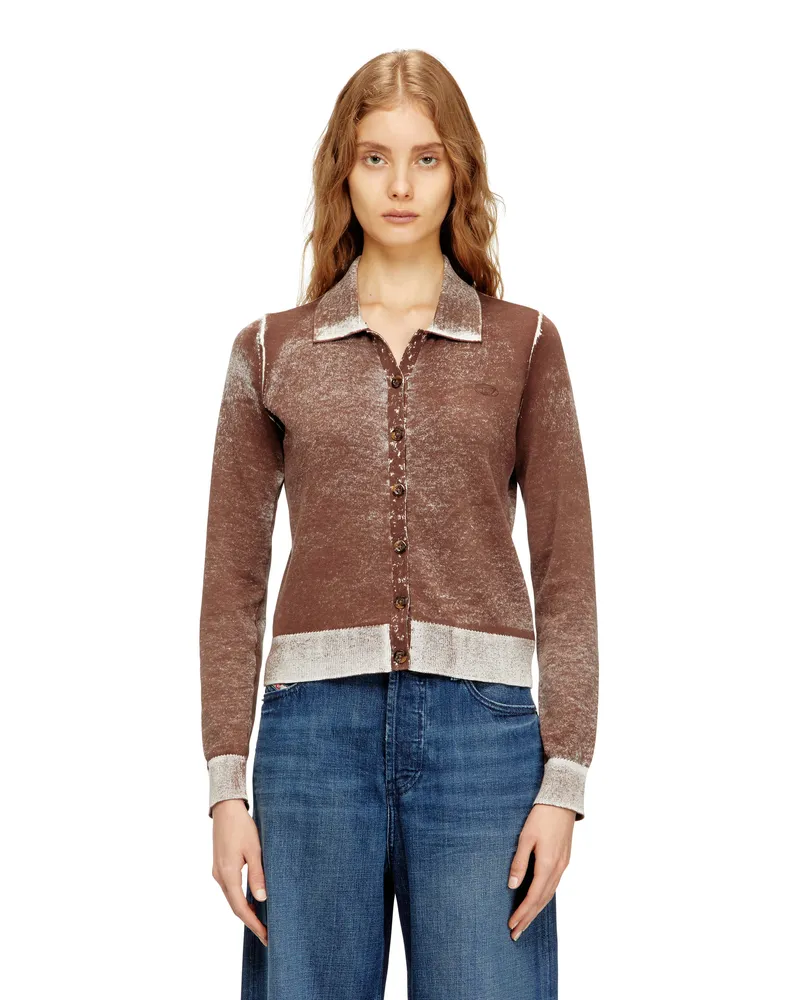 Diesel Cardigan mit verblasstem Umkehrdruck - Strickwaren - Damen - Braun Braun