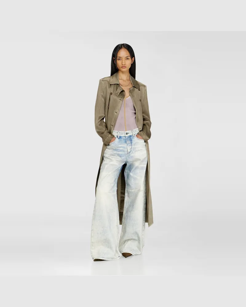 Diesel Trenchcoat aus geknittertem Satin - Jacken - Damen - Braun Braun