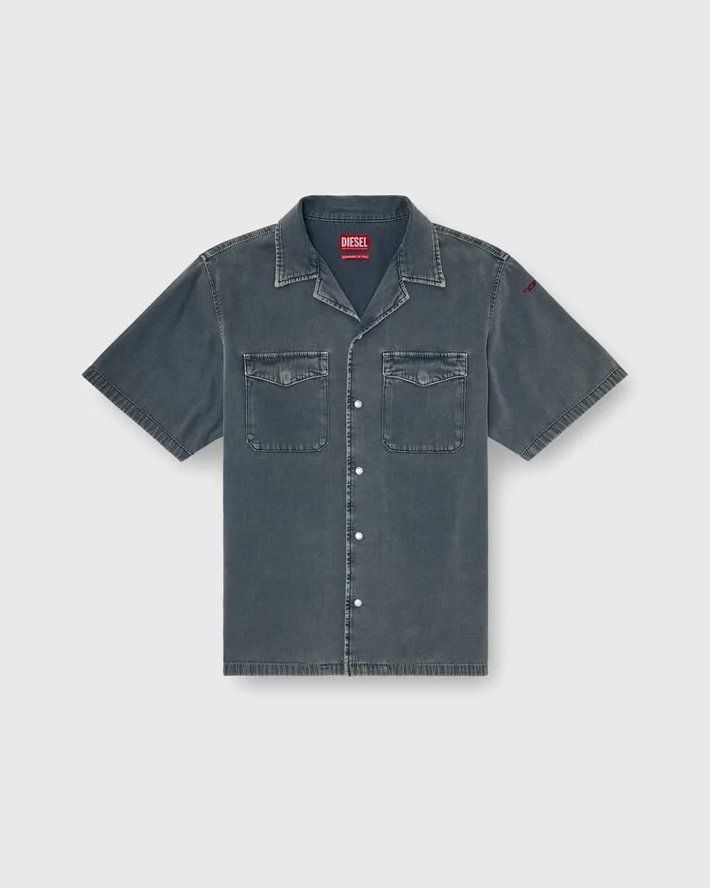 Diesel Bowling-Hemd aus farbigem denim - Denimhemden - Herren - Grau Grau