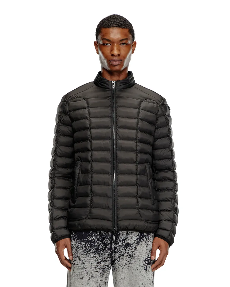 Diesel Pufferjacke aus leichtem Nylon - Winterjacken - Herren - Schwarz Schwarz