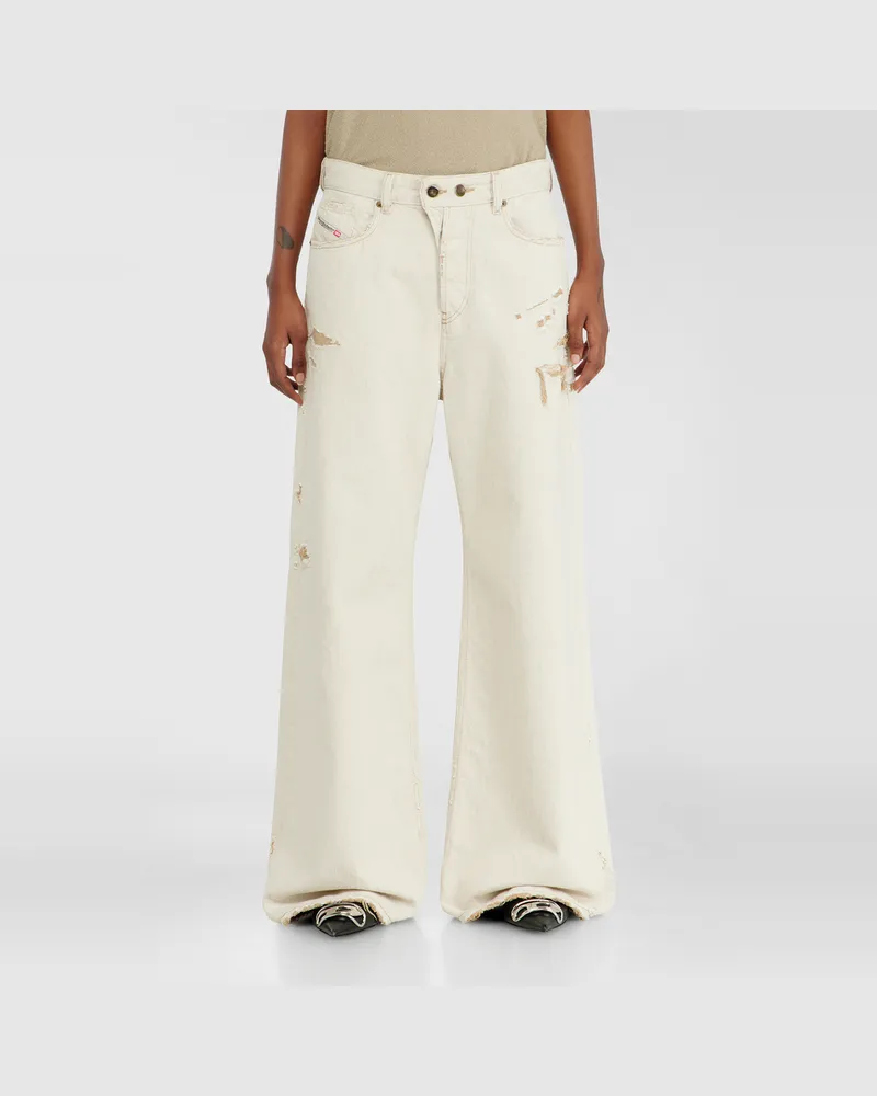 Diesel Relaxed Jeans Low Waist 1996 D-Sire, Farbig, Knopfverschluss Beige